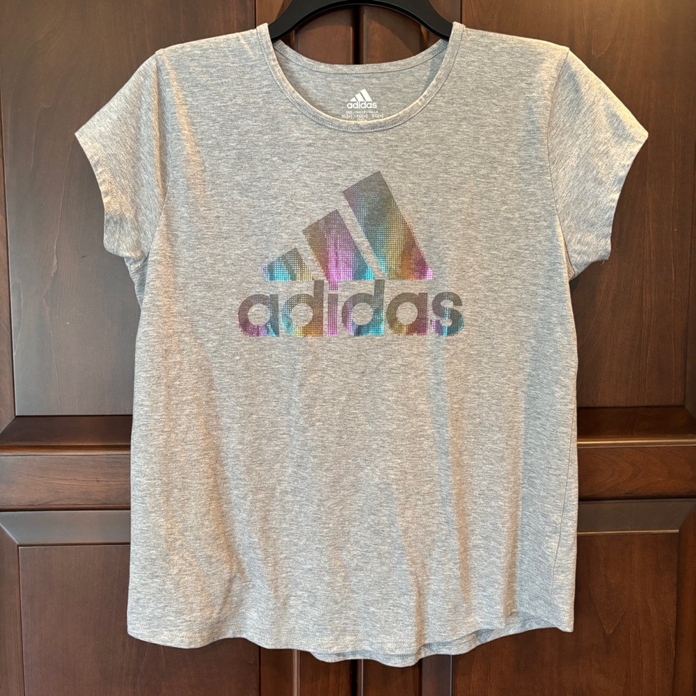 Adidas Heather Gray Tee, size 16+